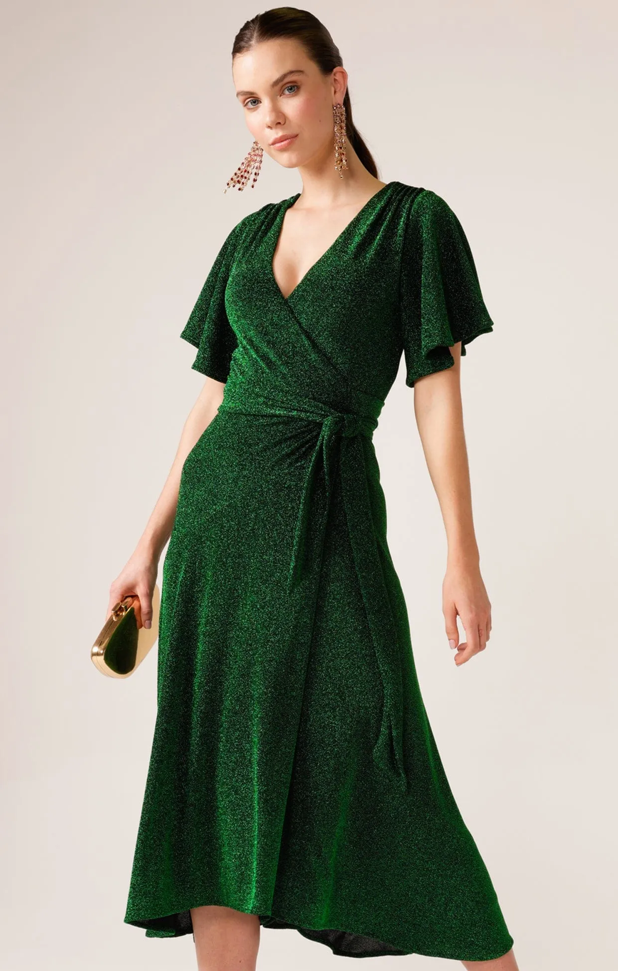 STARGAZE WRAP MIDI IN EMERALD