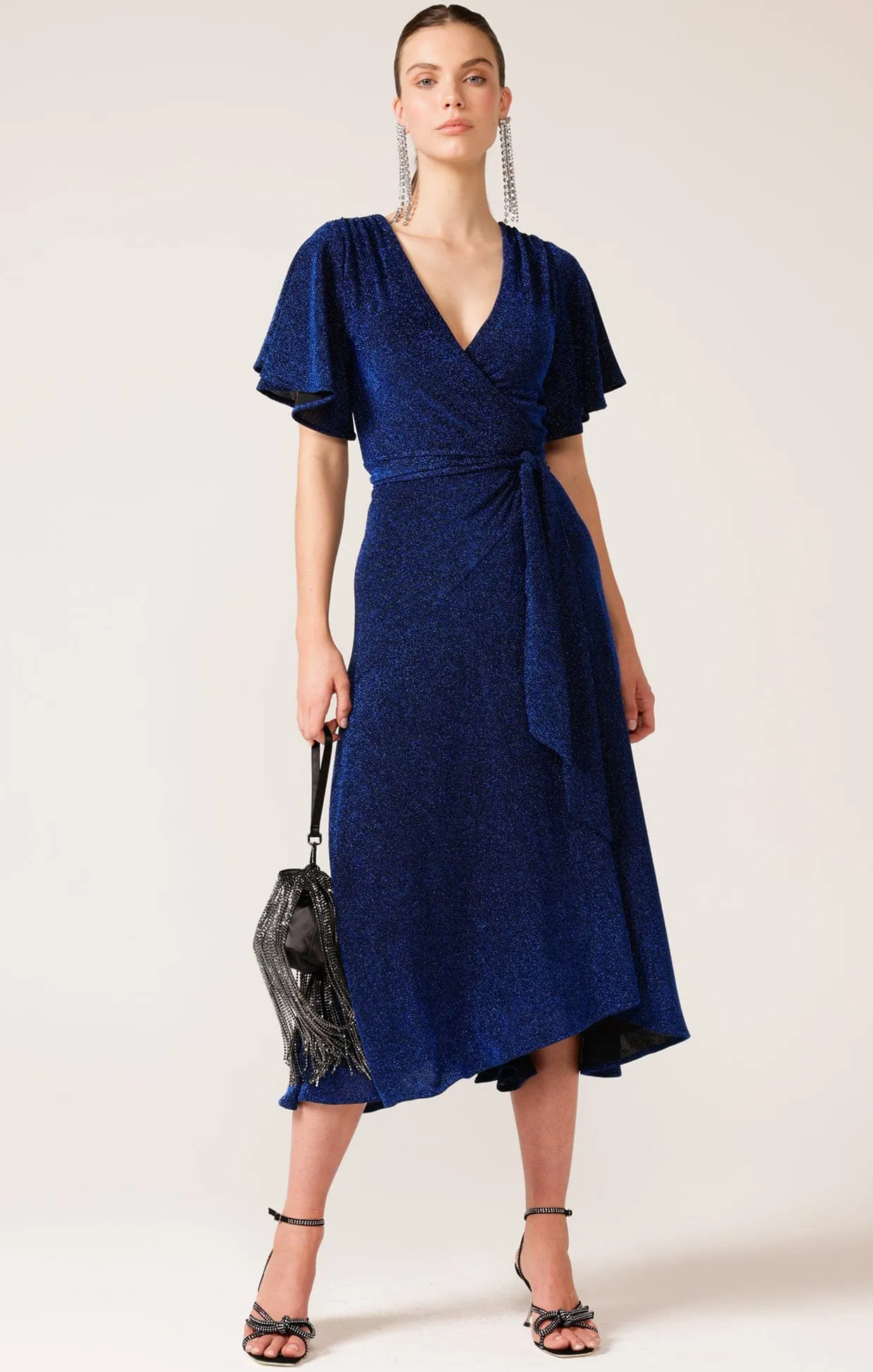 STARGAZE WRAP MIDI IN SAPPHIRE