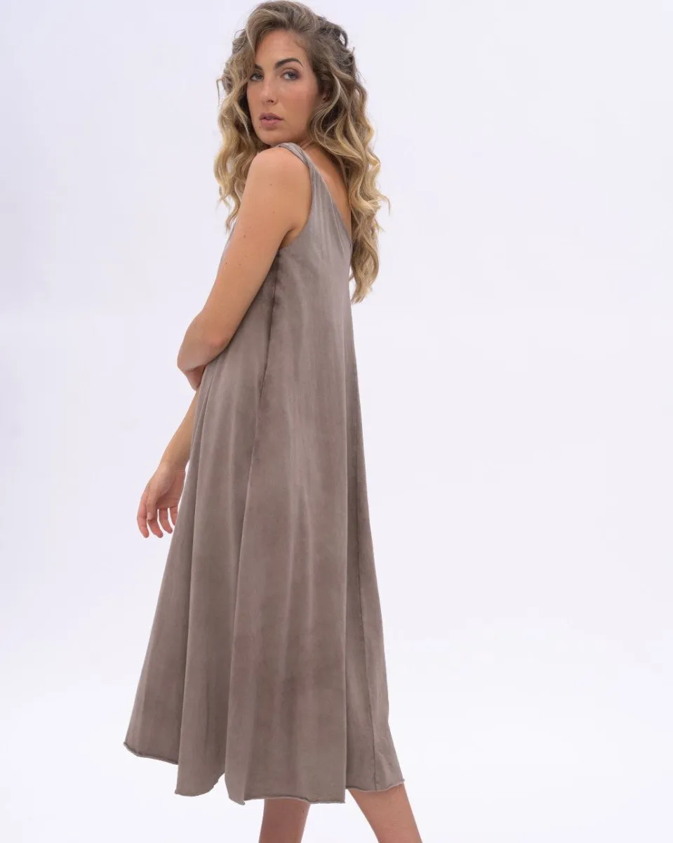 Stonewashed Organic Cotton V-neck Tank Dress
