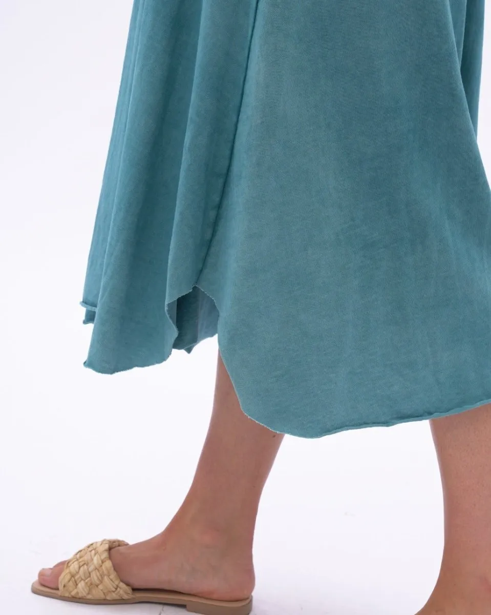 Stonewashed Organic Cotton V-neck Tank Dress