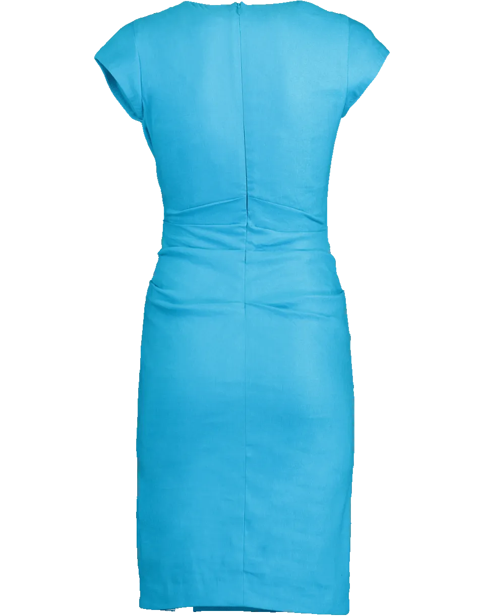 Stretch Linen Wrap Dress
