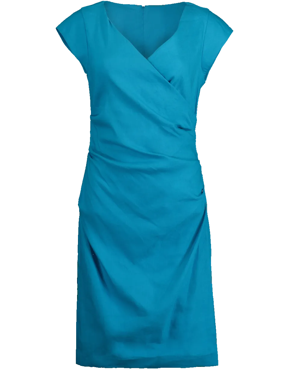 Stretch Linen Wrap Dress