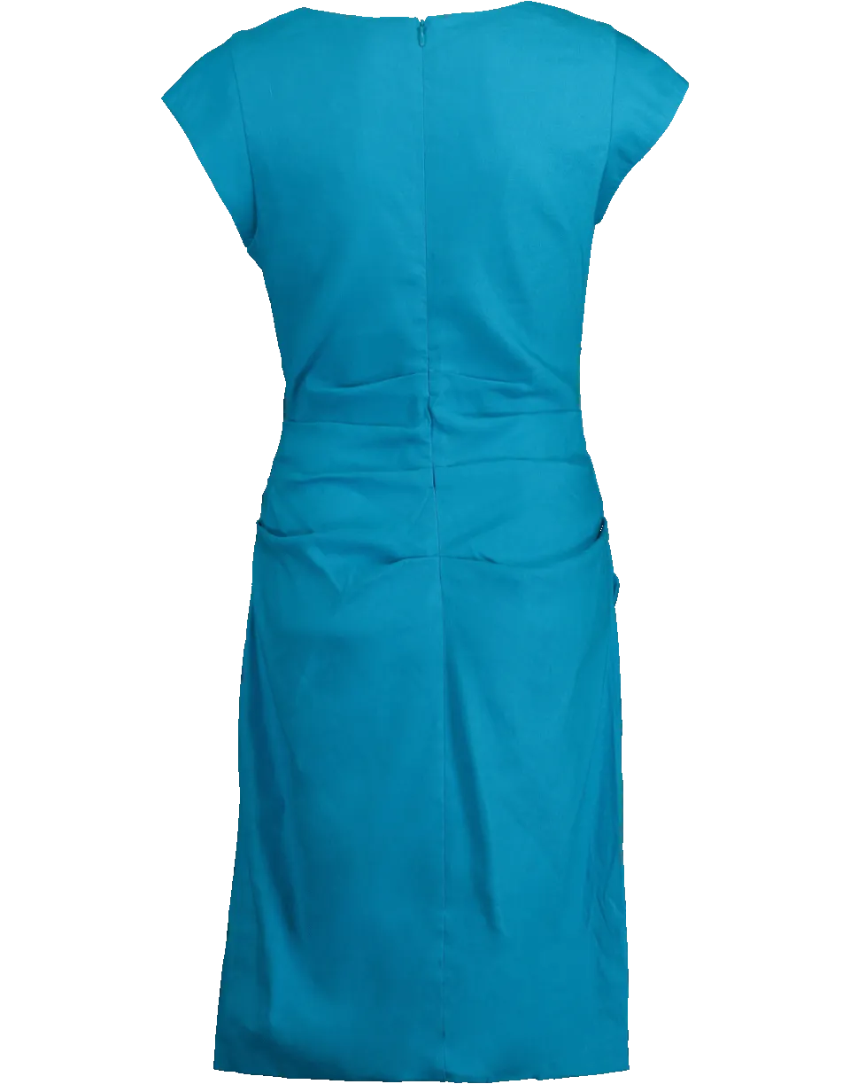 Stretch Linen Wrap Dress