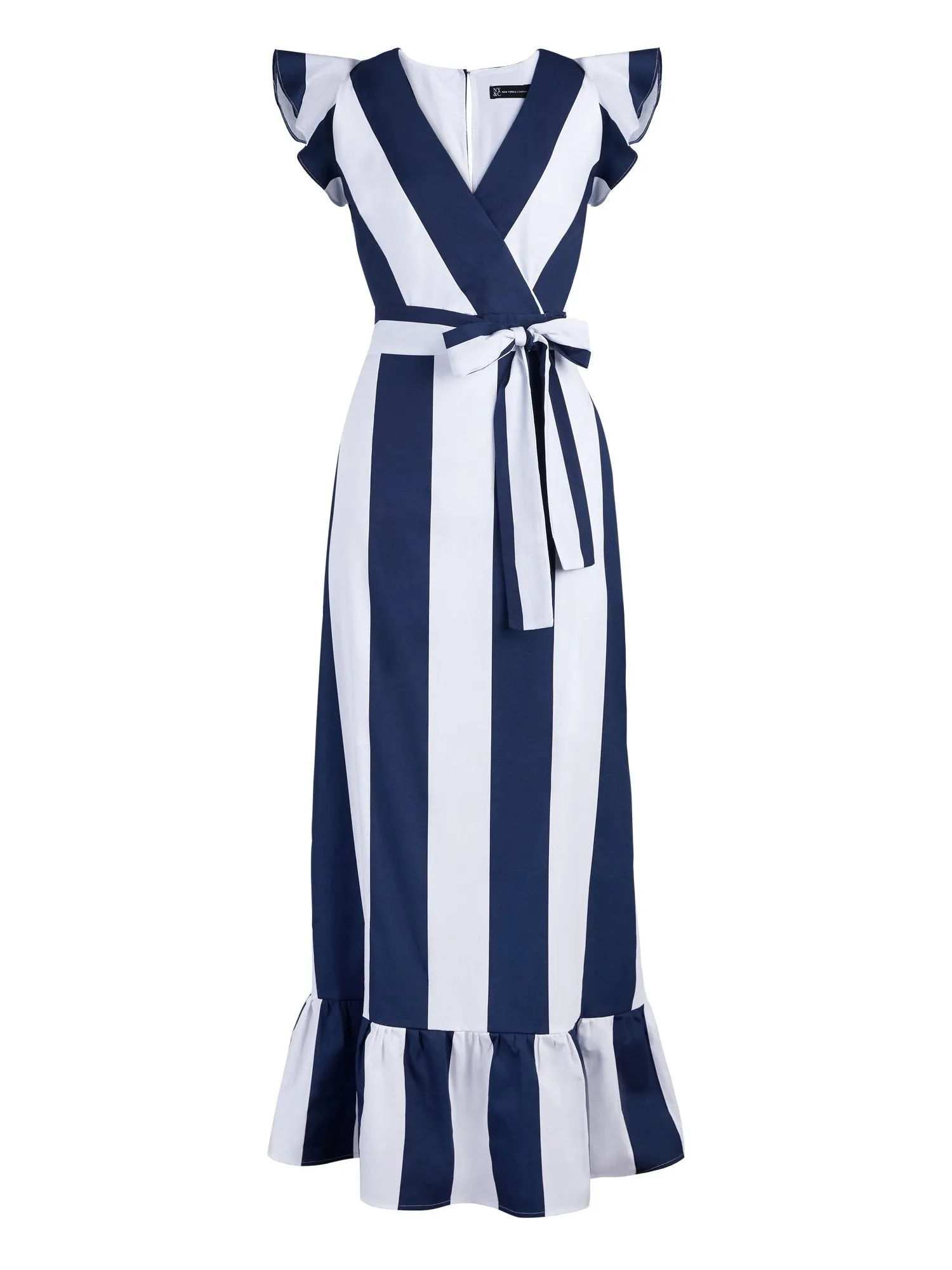 Stripe Flounce Maxi Dress