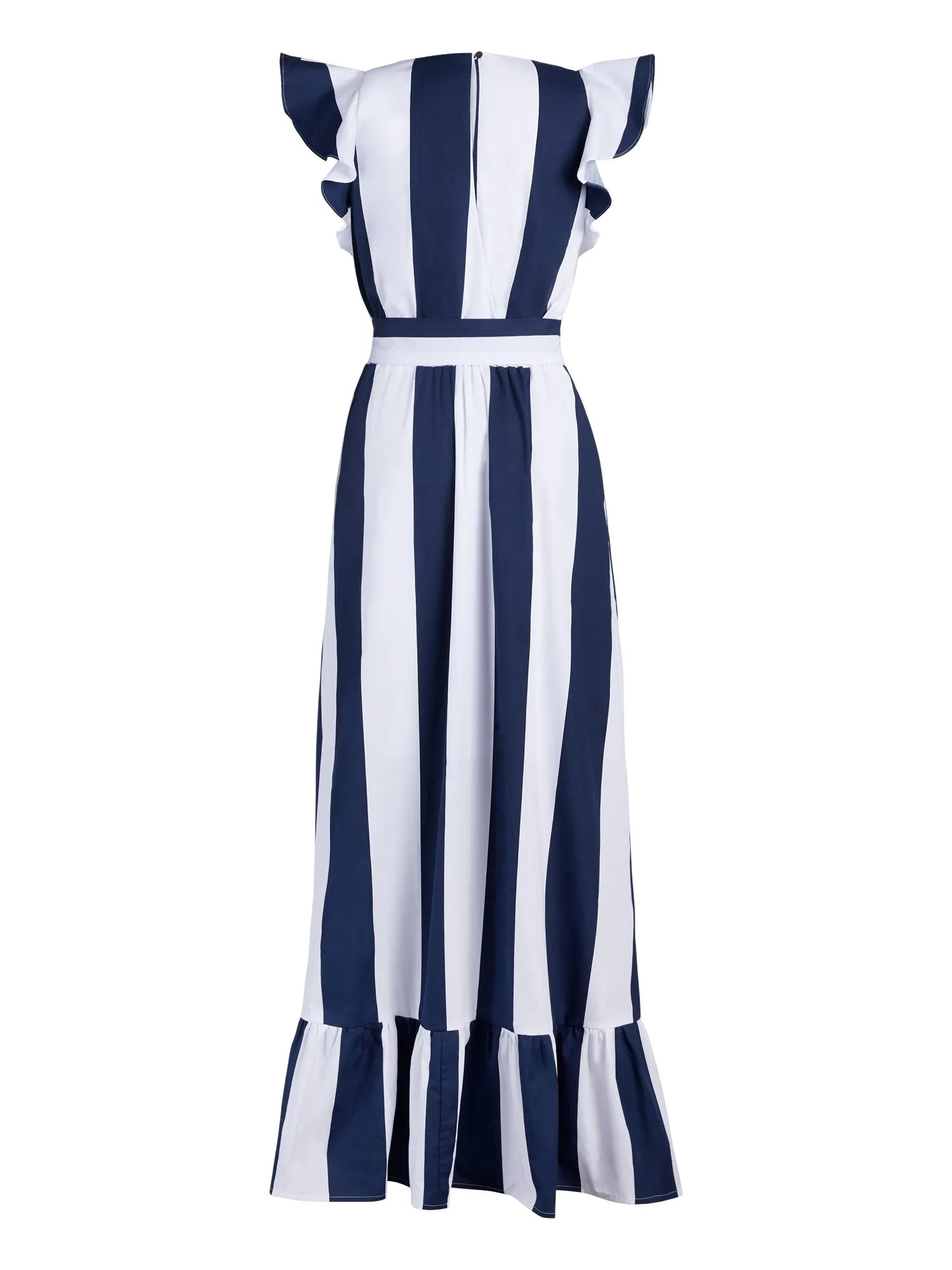 Stripe Flounce Maxi Dress