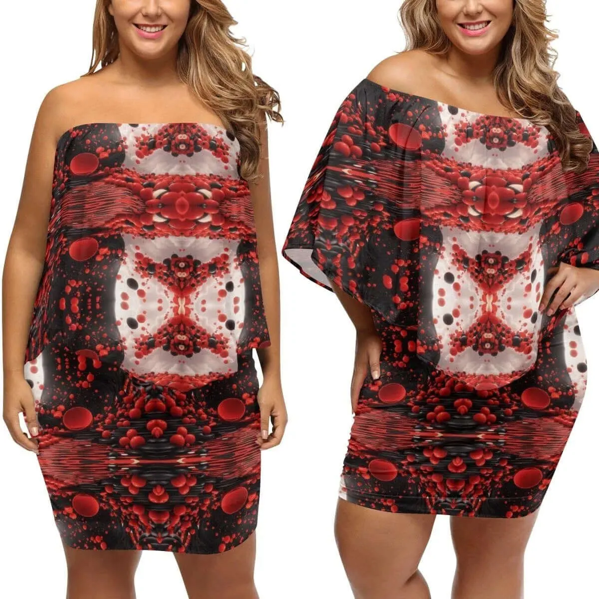 Stylish Red Off the Shoulder Wrap Dress