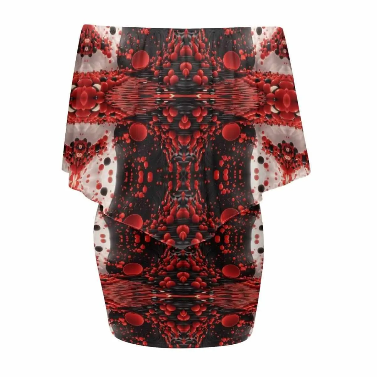 Stylish Red Off the Shoulder Wrap Dress