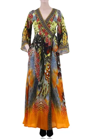 Sunset Long Wrap Dress