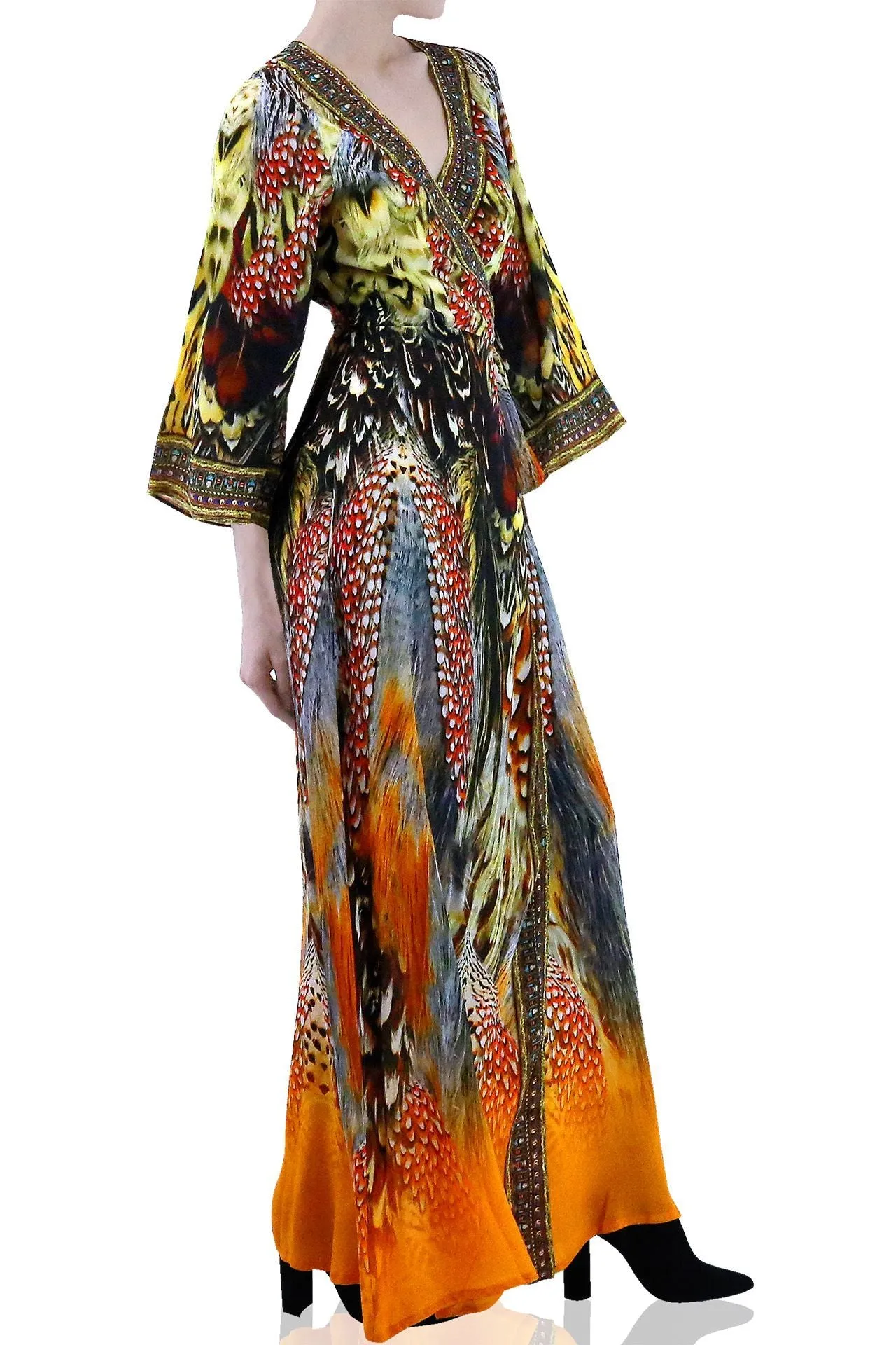 Sunset Long Wrap Dress