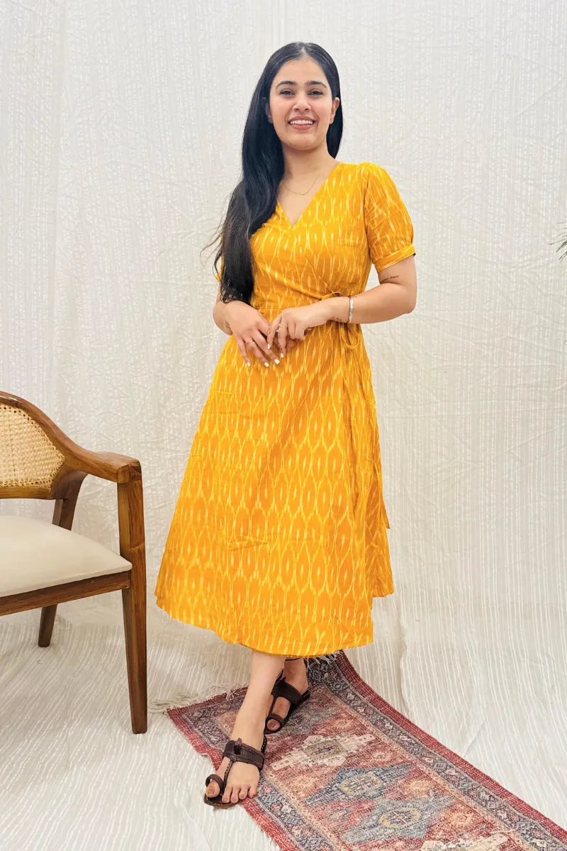 Sunshine Ikat Wrap Dress