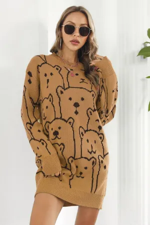 Sweet Bear Lady Sweater Dress