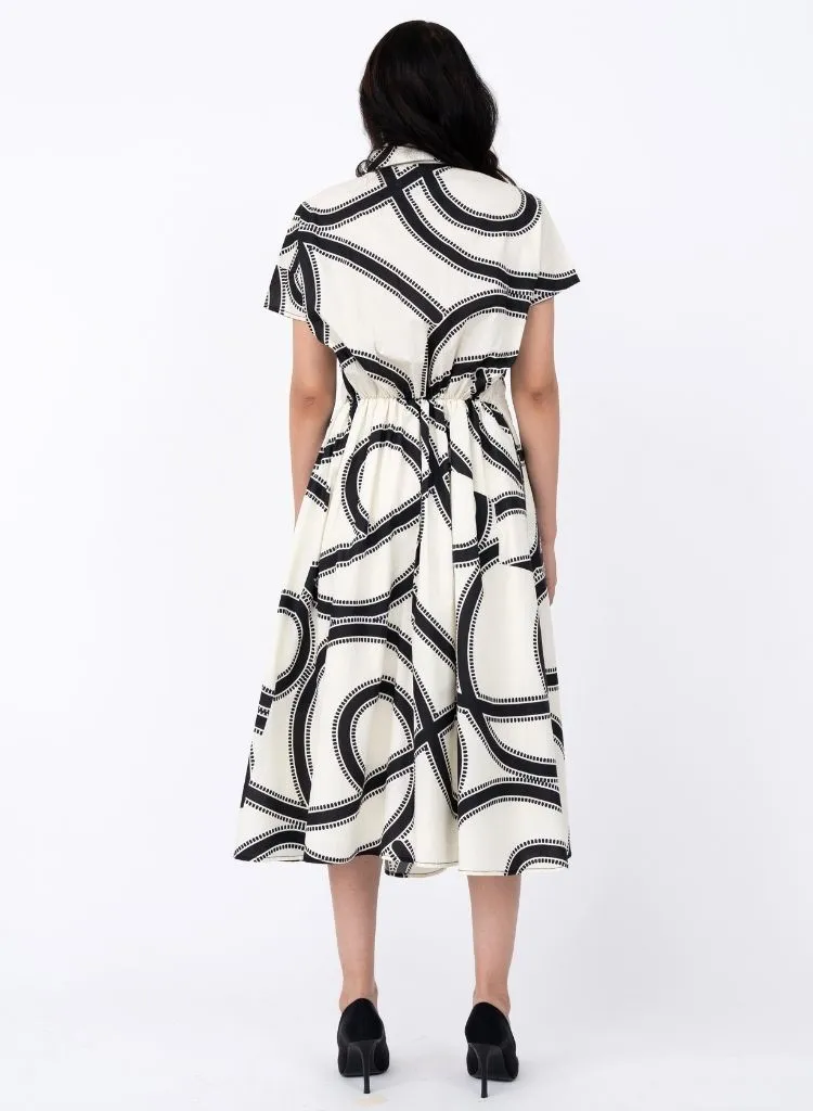 Swirl Print Wrap Dress