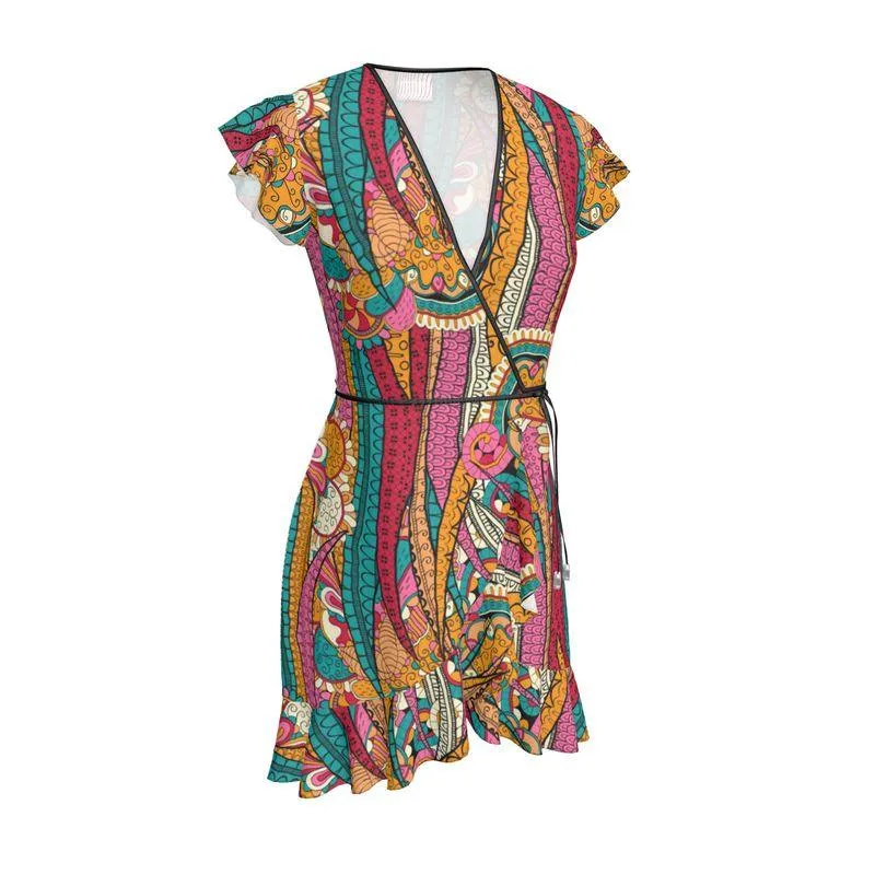 Taki Flounce Wrap Dress