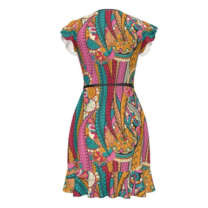 Taki Flounce Wrap Dress