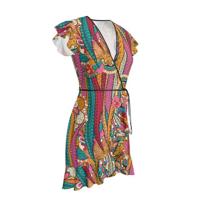 Taki Flounce Wrap Dress