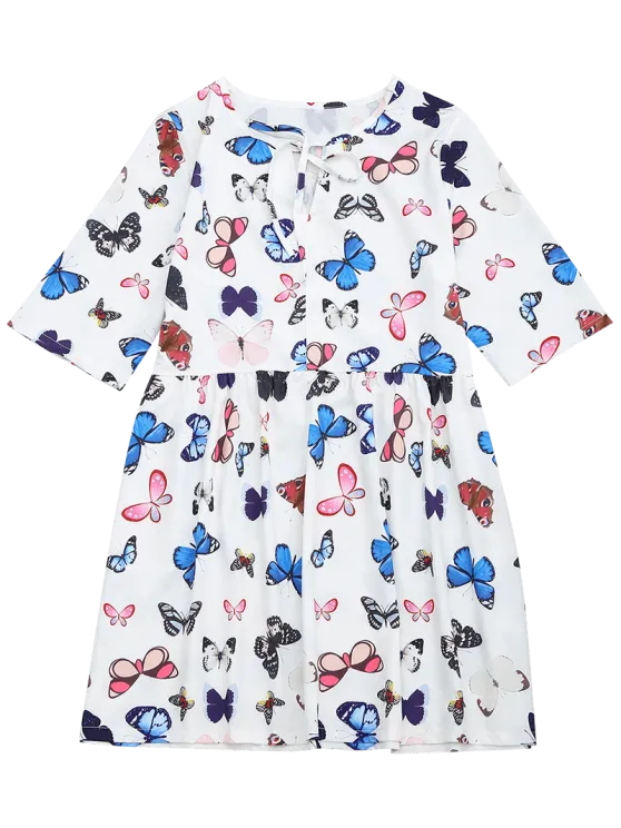 TastyHottie - Pretty Butterfly Print Bowtie Dress