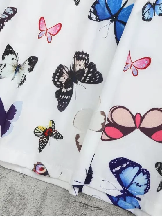 TastyHottie - Pretty Butterfly Print Bowtie Dress