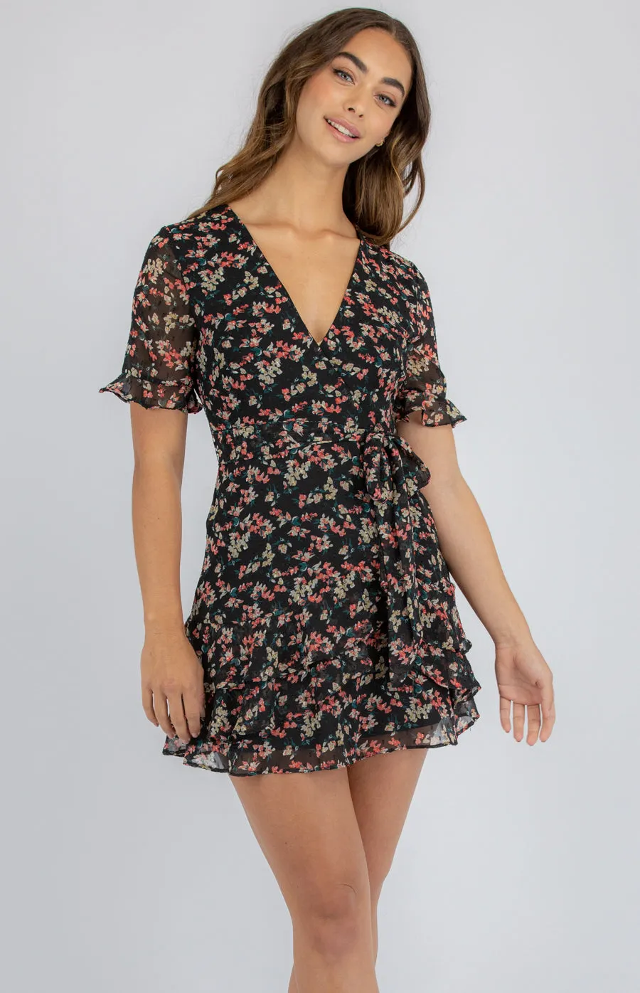 Textured Floral Dress With Frill Details perfect for Summer