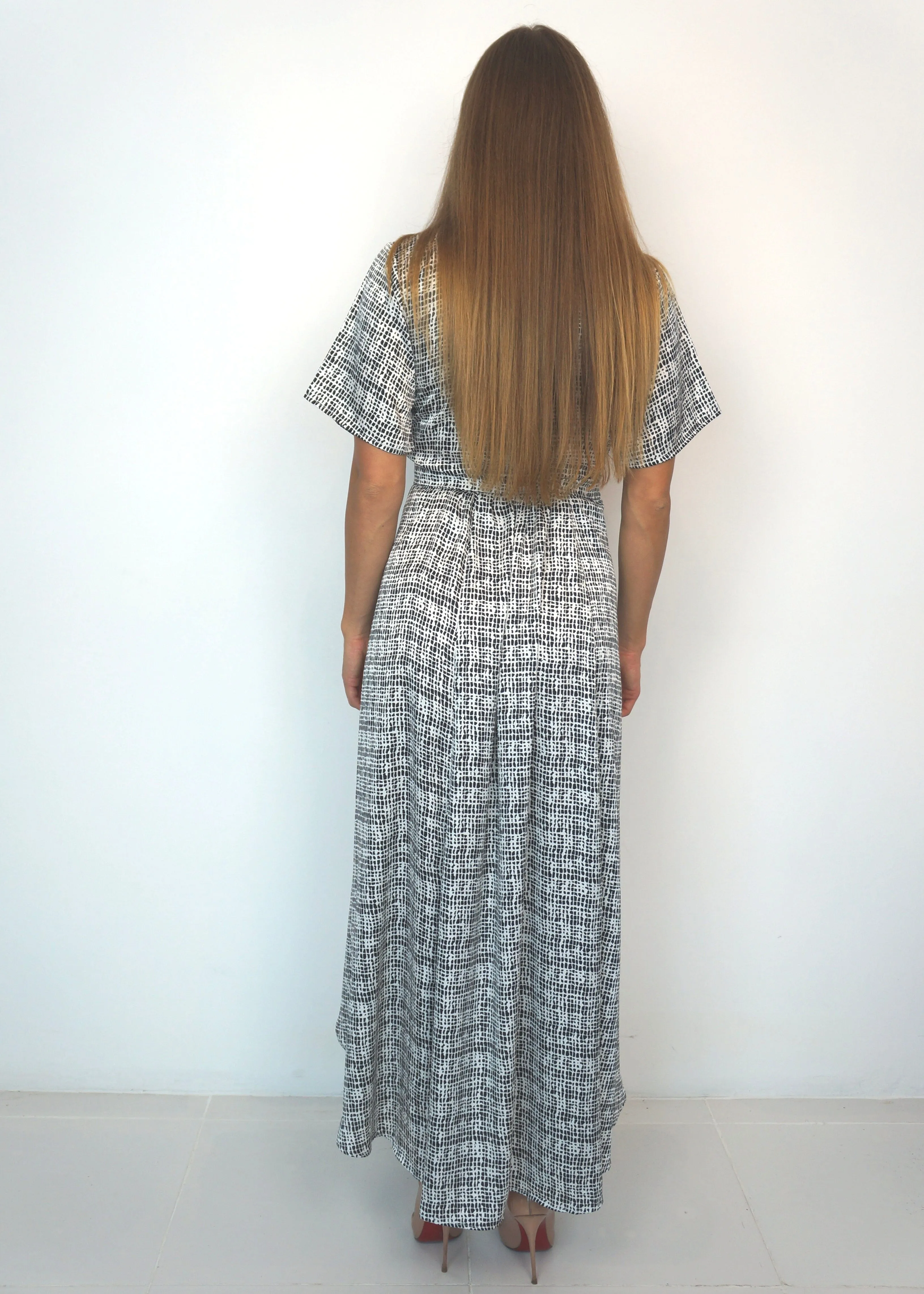 The Maxi Wrap Dress - Checkered Nights