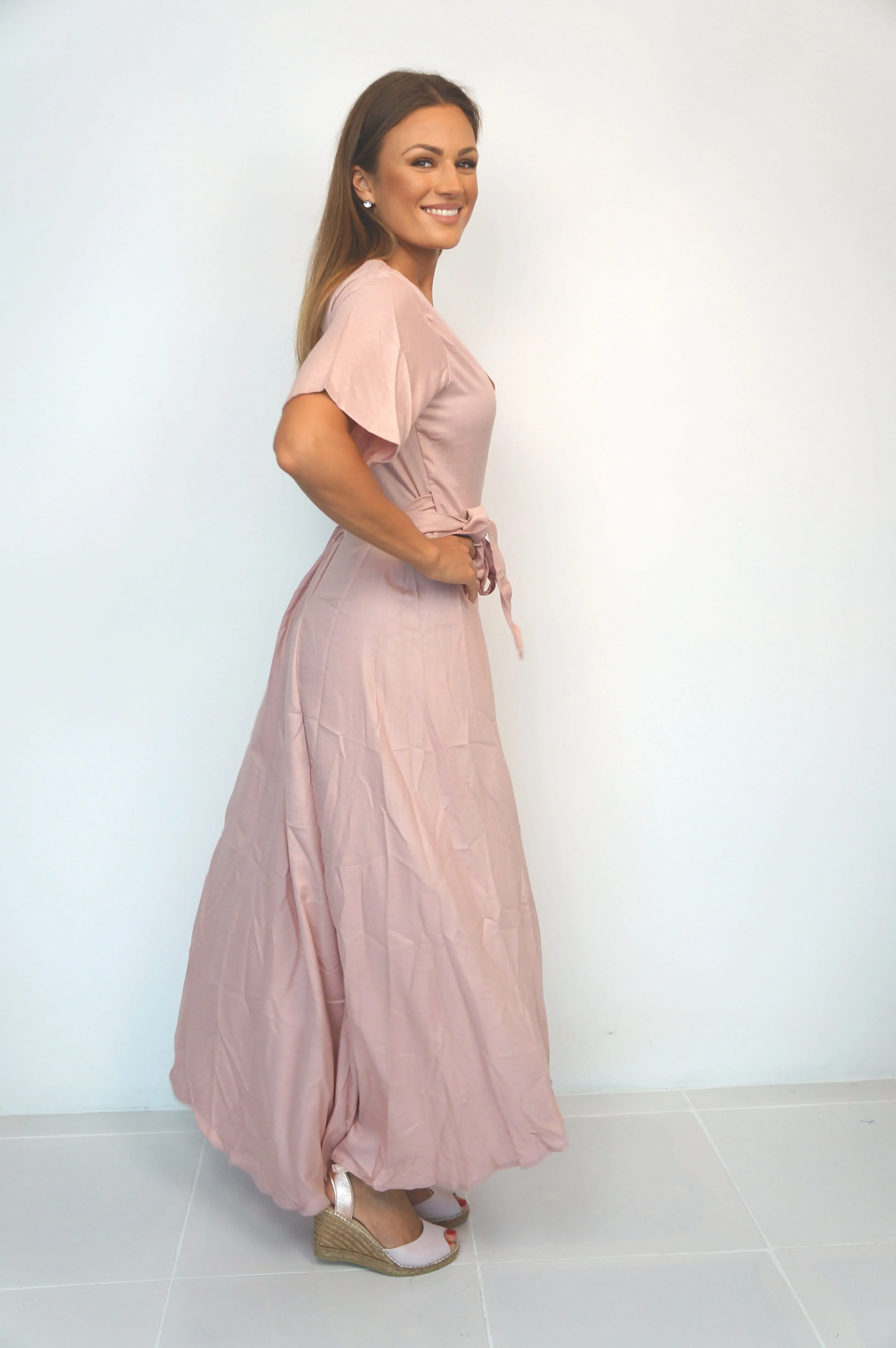 The Maxi Wrap Dress - Dusty Pink