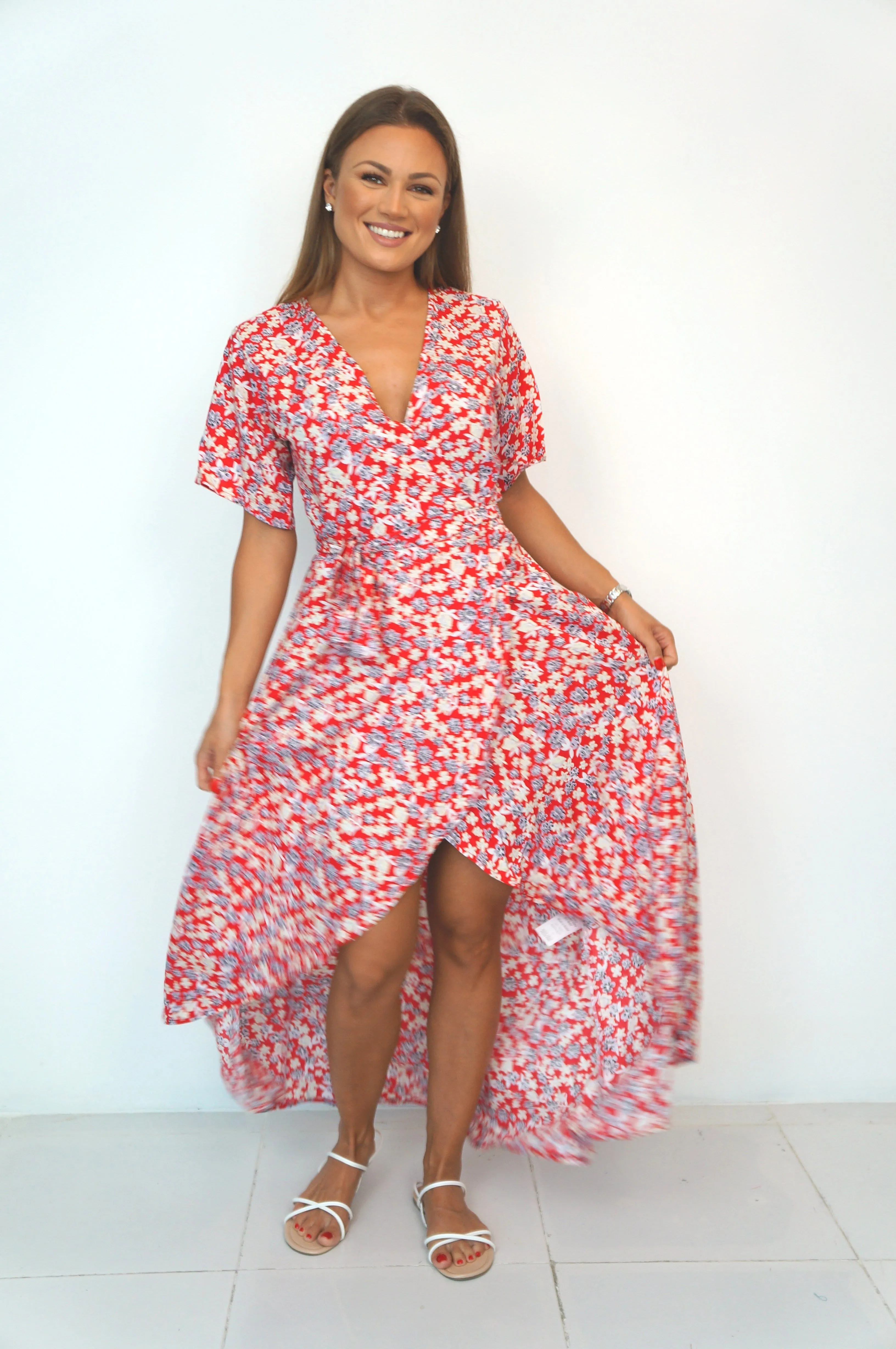 The Maxi Wrap Dress - Lipstick Fields