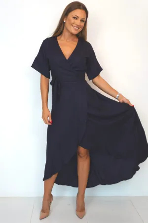The Maxi Wrap Dress - Midnight Black