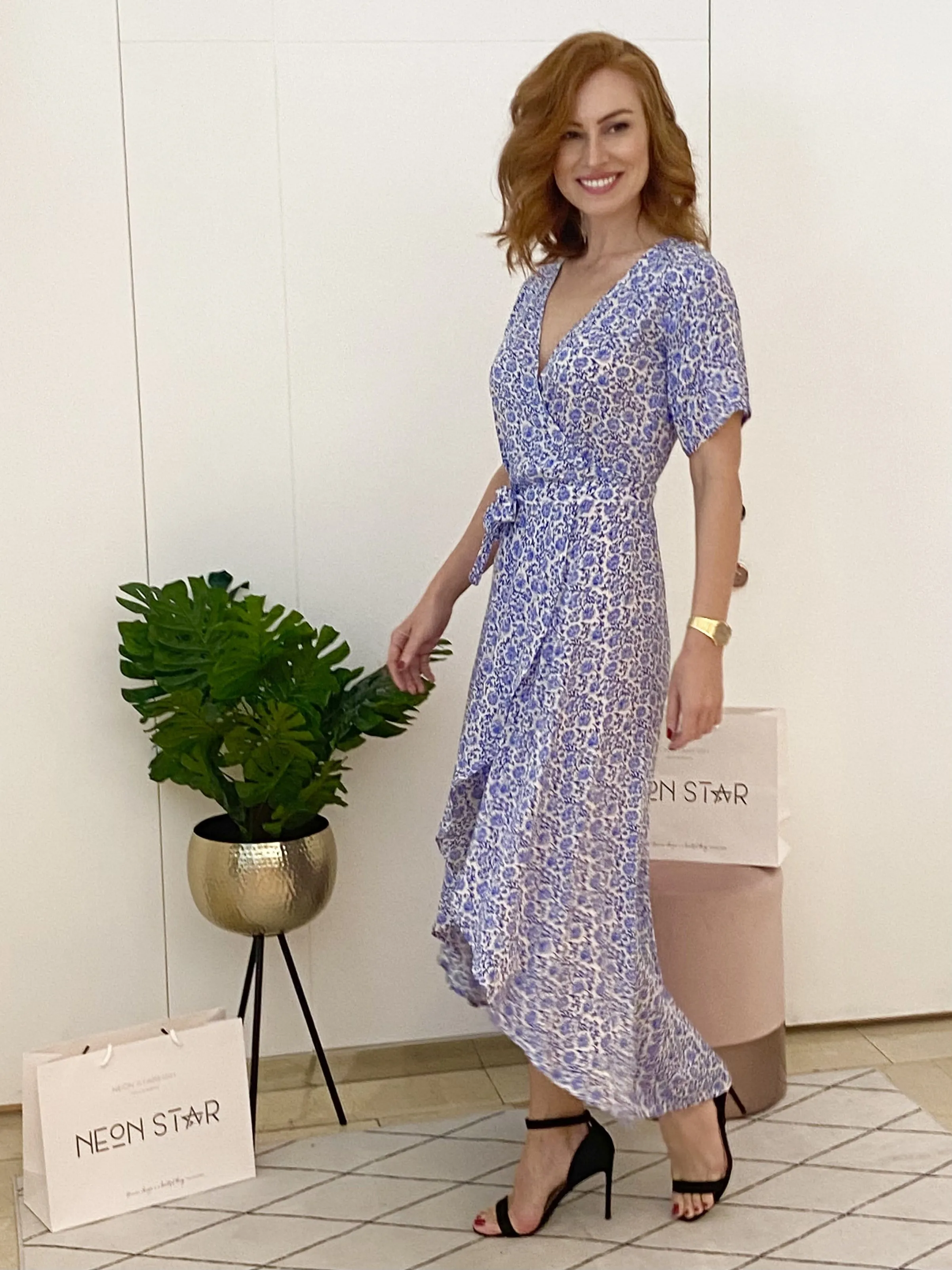 The Maxi Wrap Dress - Painted Riviera