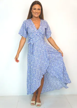 The Maxi Wrap Dress - Painted Riviera