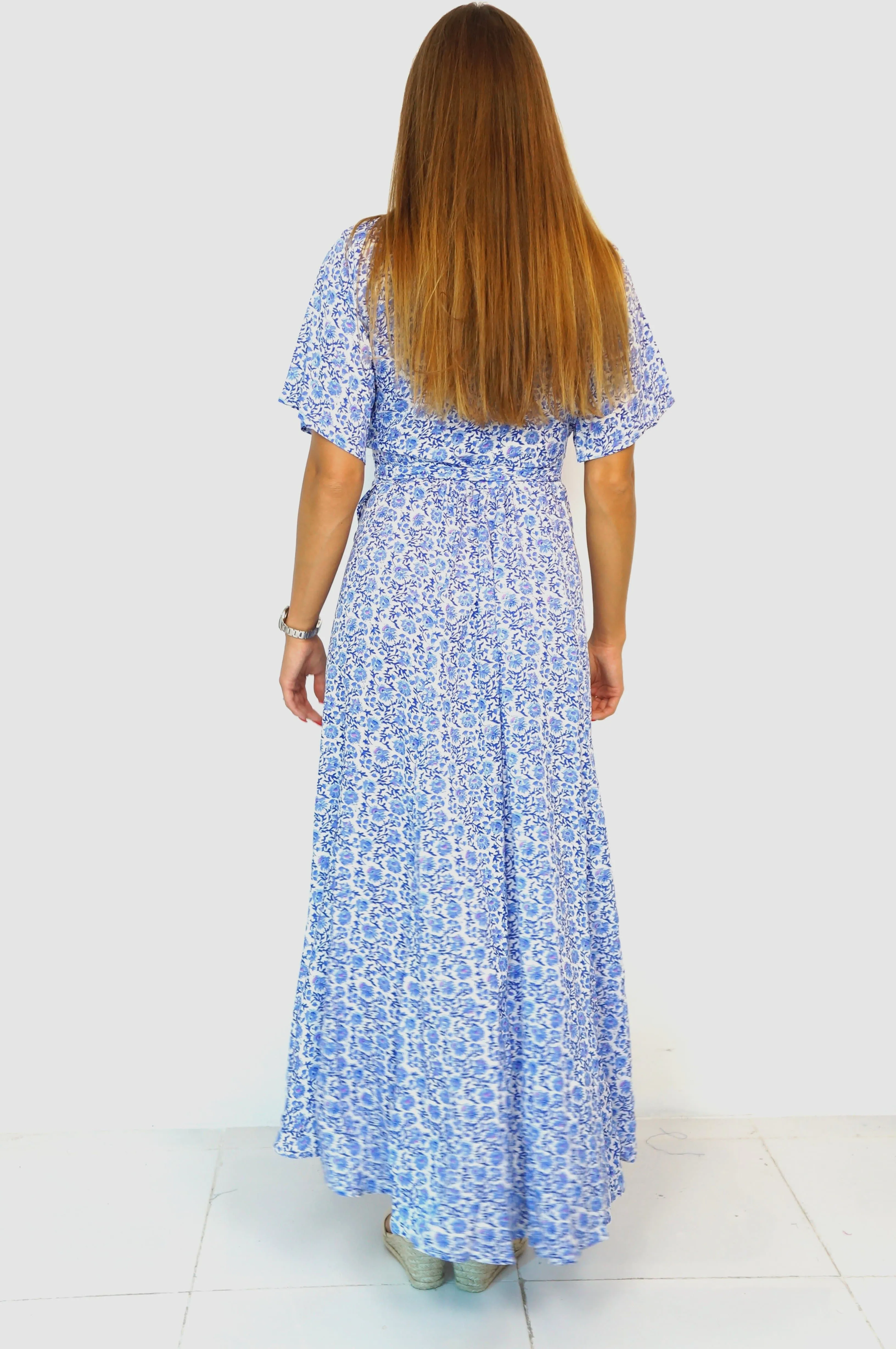 The Maxi Wrap Dress - Painted Riviera