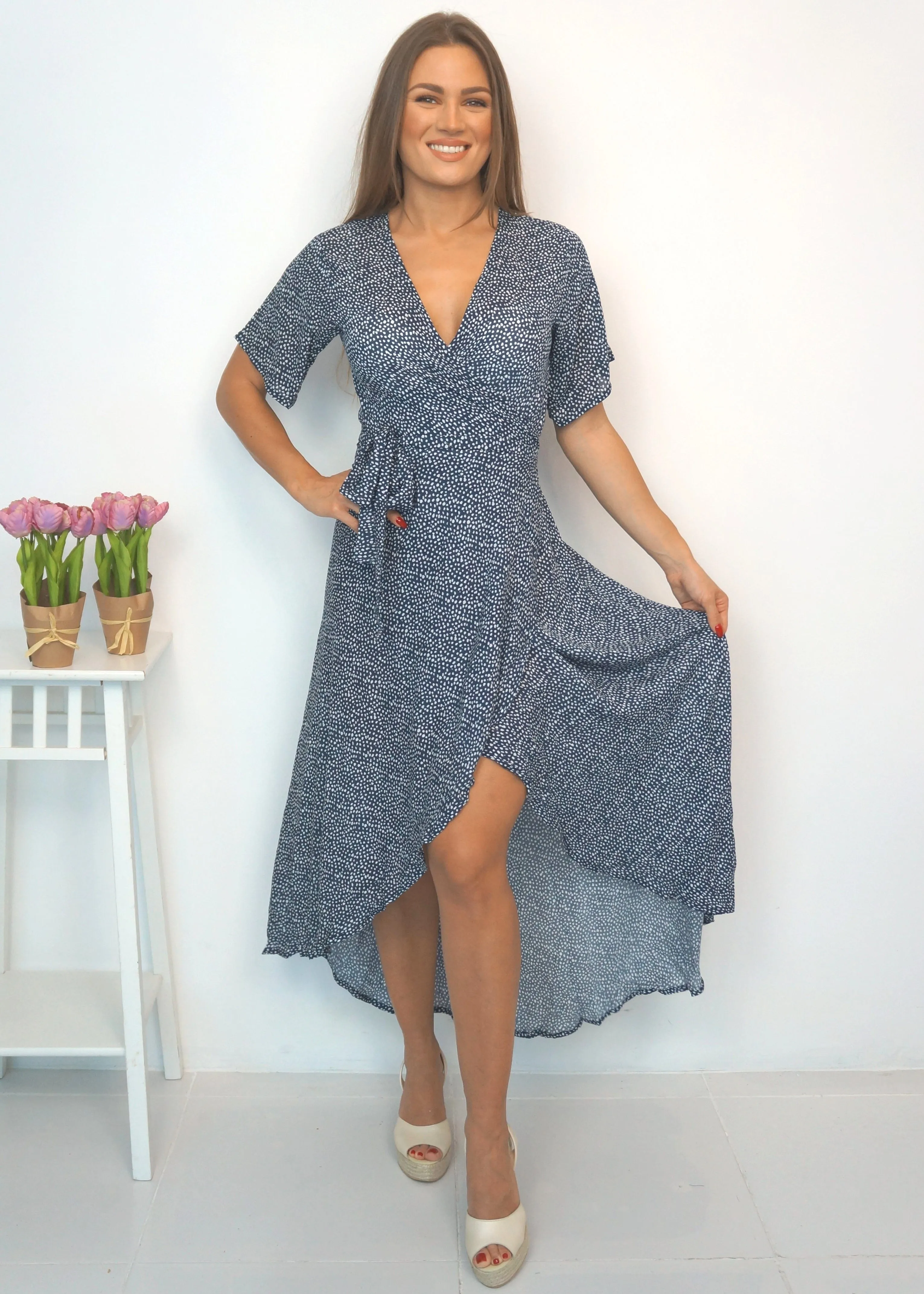 The Maxi Wrap Dress - Riviera Blues