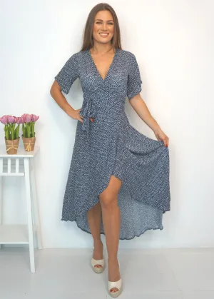 The Maxi Wrap Dress - Riviera Blues