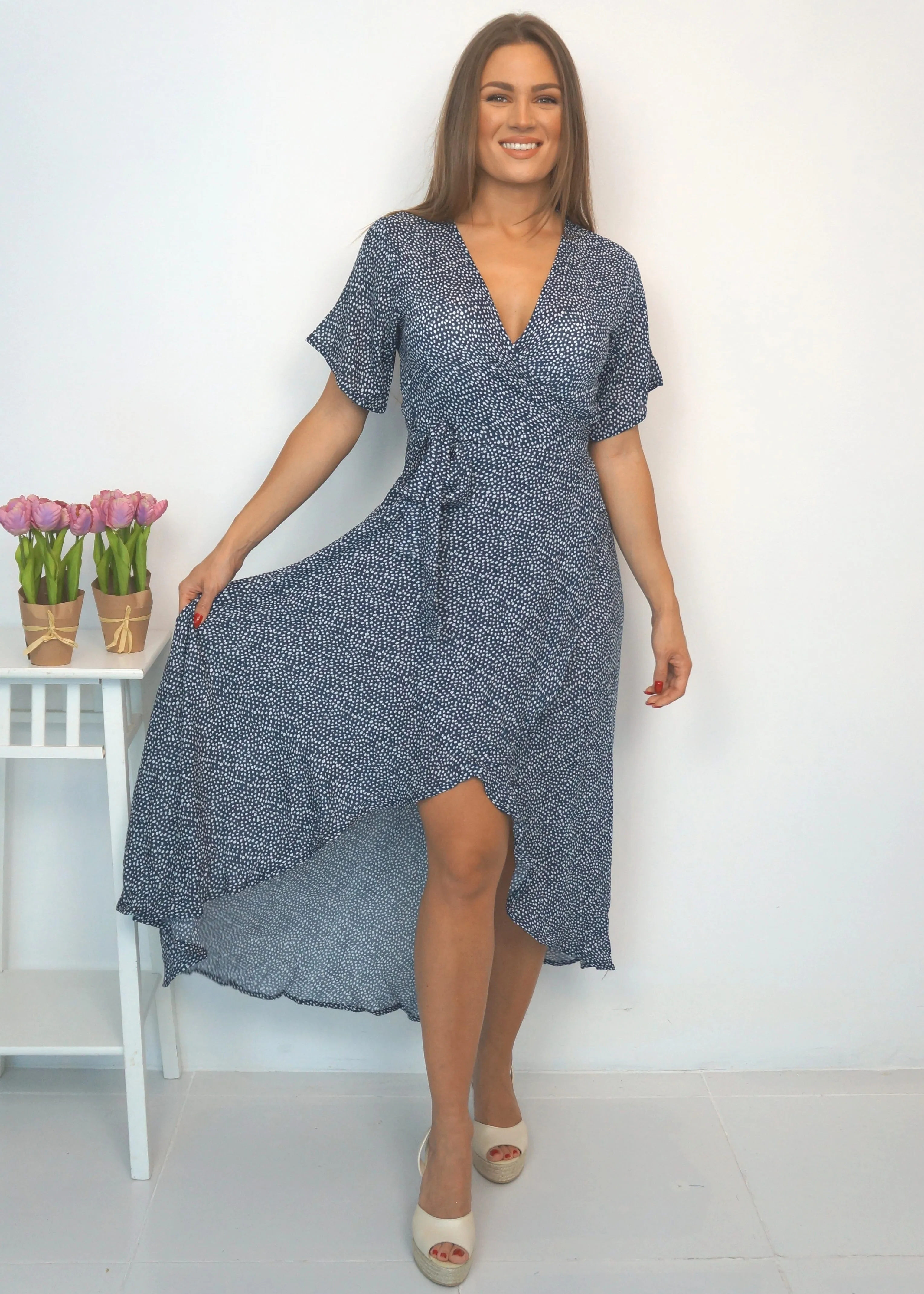 The Maxi Wrap Dress - Riviera Blues