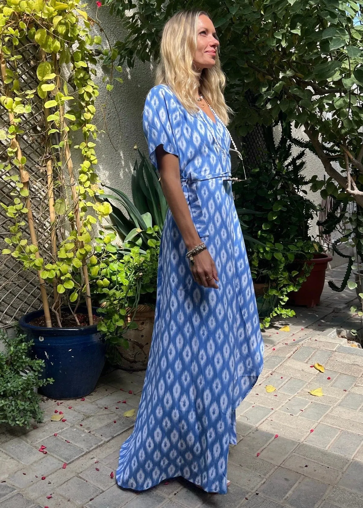 The Maxi Wrap Dress - Santorini Diamonds
