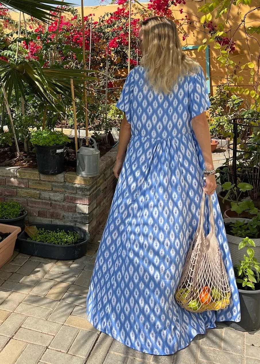 The Maxi Wrap Dress - Santorini Diamonds