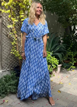 The Maxi Wrap Dress - Santorini Diamonds
