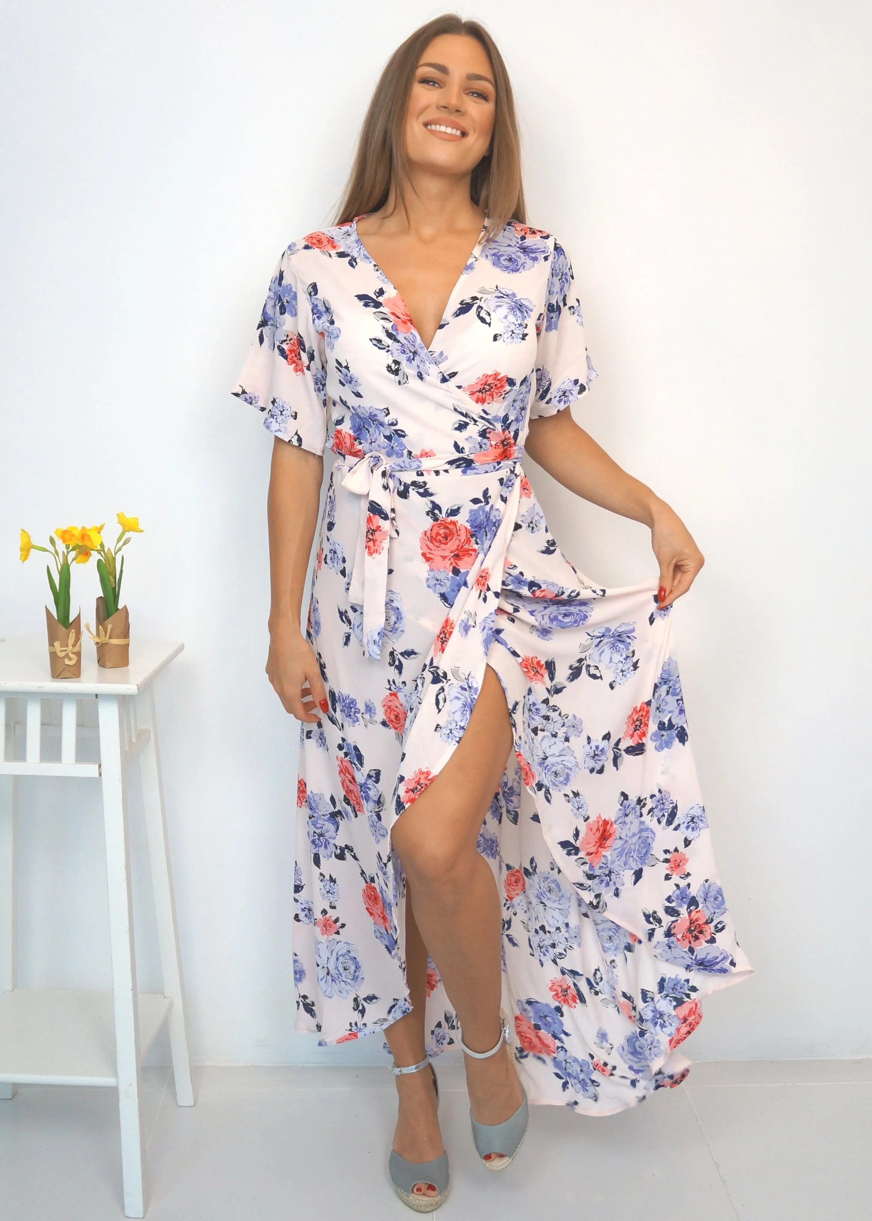 The Maxi Wrap Dress - Summer Blush