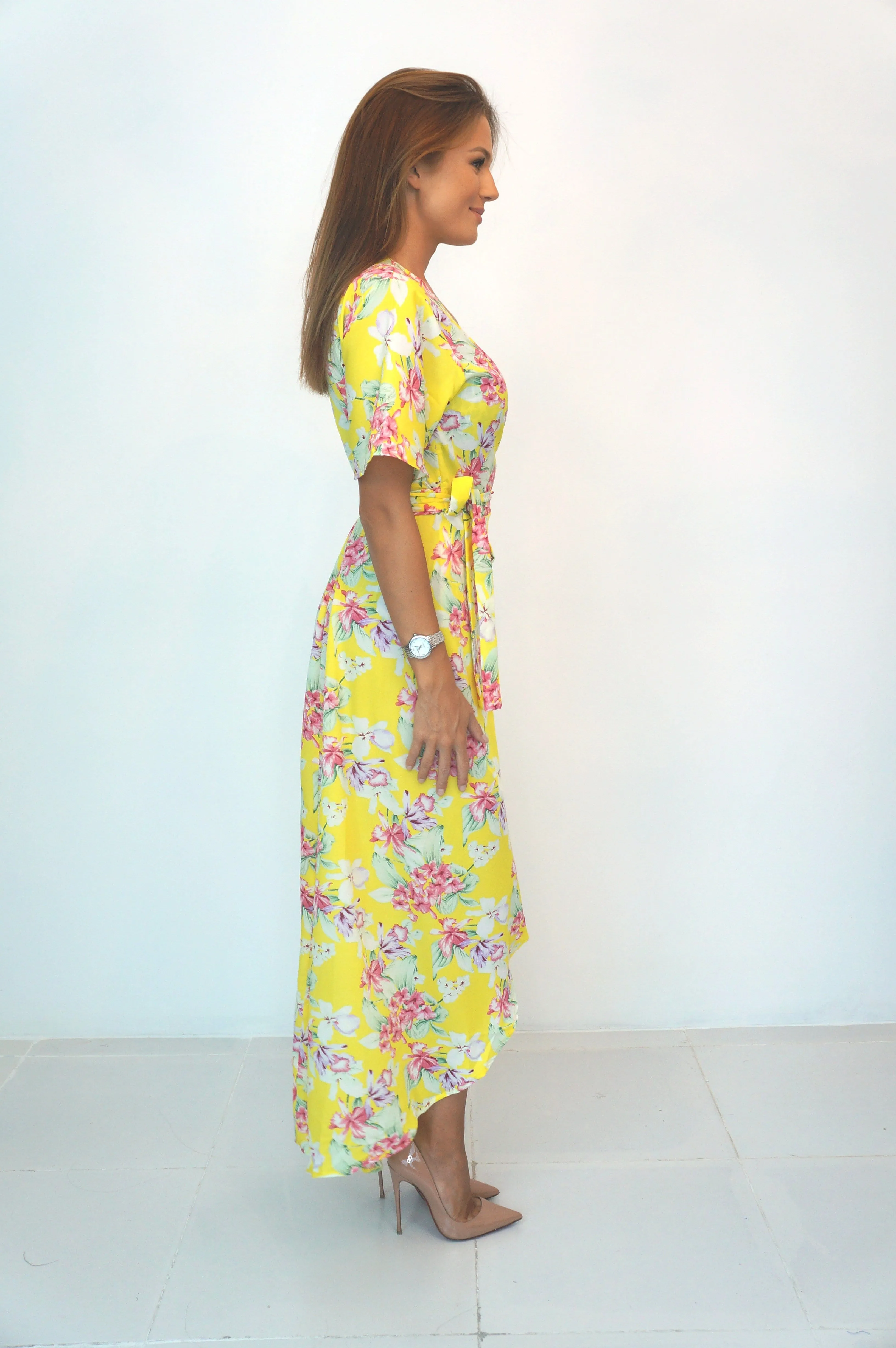 The Maxi Wrap Dress - Summer Yellow Floral