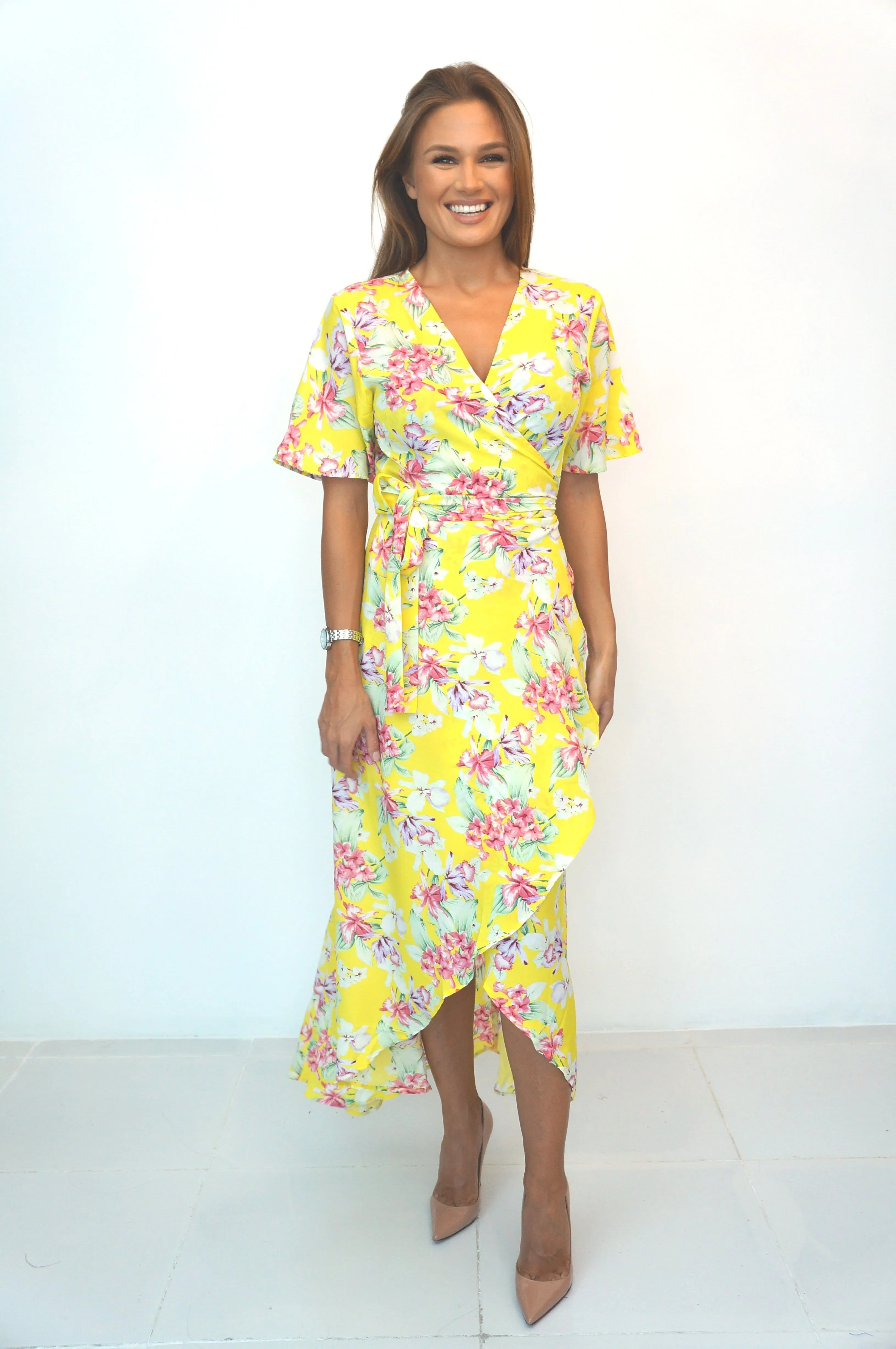 The Maxi Wrap Dress - Summer Yellow Floral