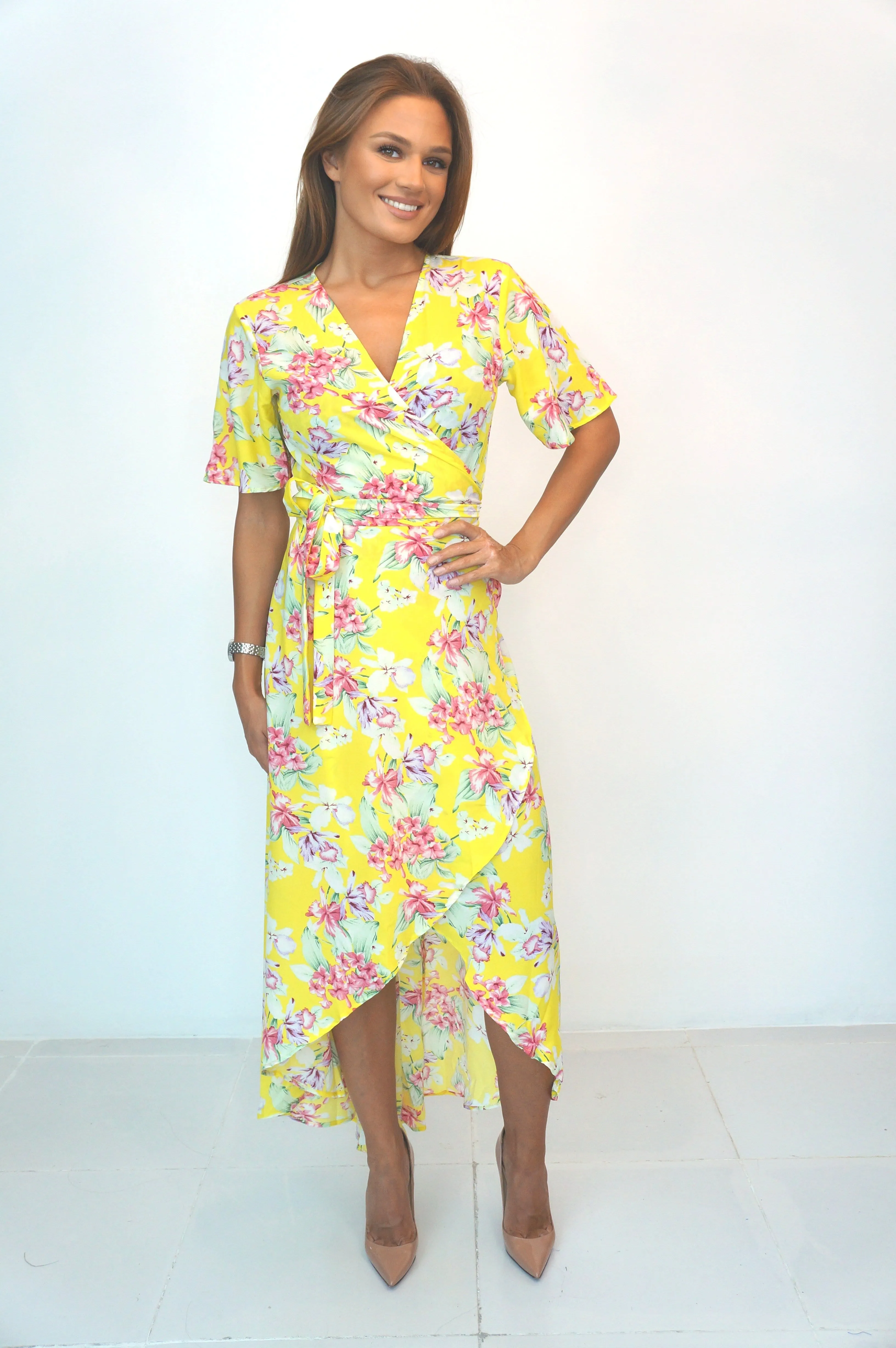 The Maxi Wrap Dress - Summer Yellow Floral