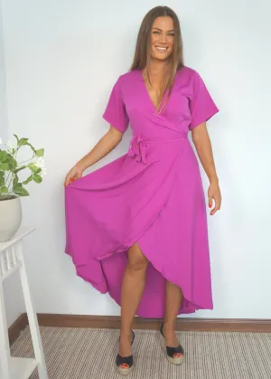 The Maxi Wrap Dress - Ultra Pink