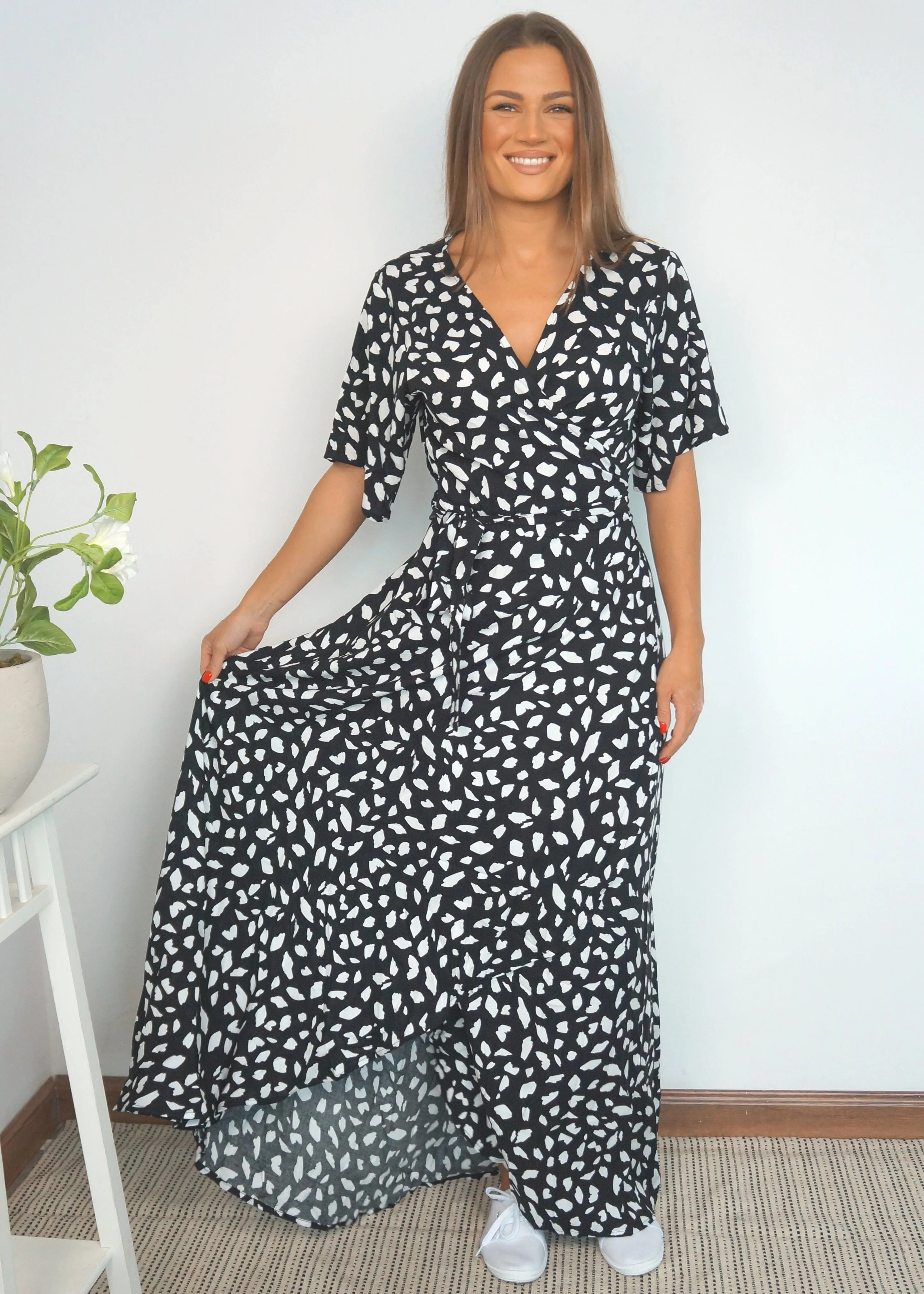 The Maxi Wrap Dress - Wild Abstract
