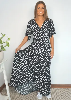The Maxi Wrap Dress - Wild Abstract