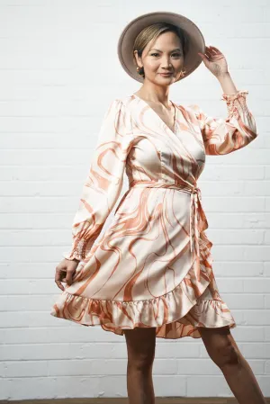Tie dye print satin short dress | FLOW SHORT DRESS