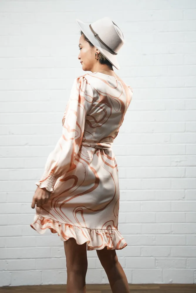 Tie dye print satin short dress | FLOW SHORT DRESS