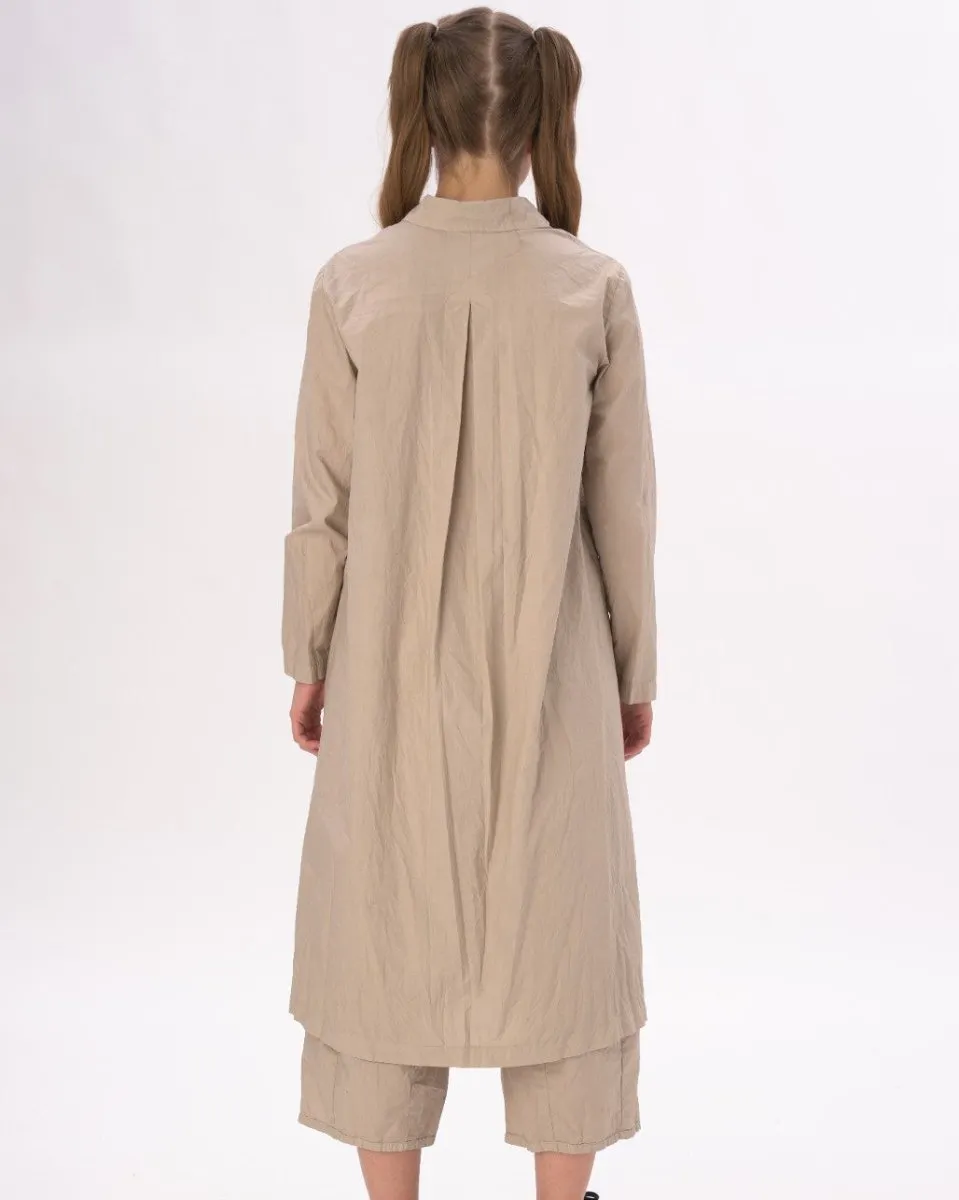 Tiered Waist Organic Cotton Shirt Dress