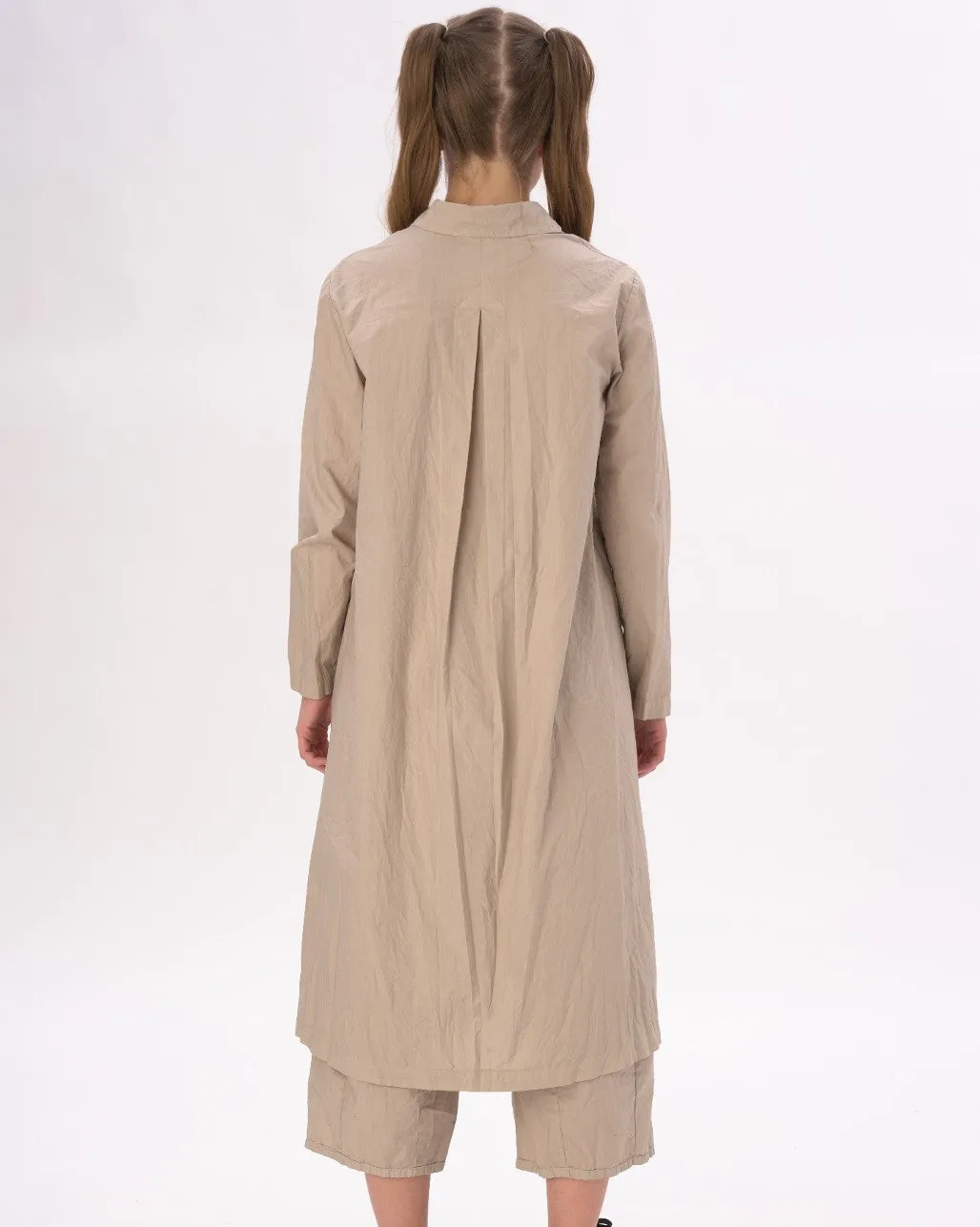 Tiered Waist Organic Cotton Shirt Dress