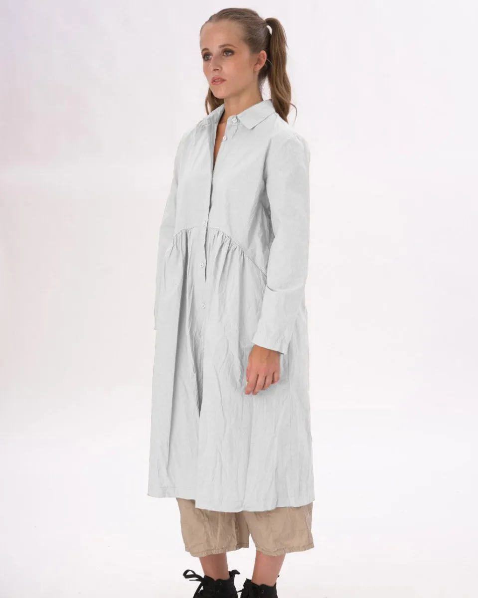Tiered Waist Organic Cotton Shirt Dress