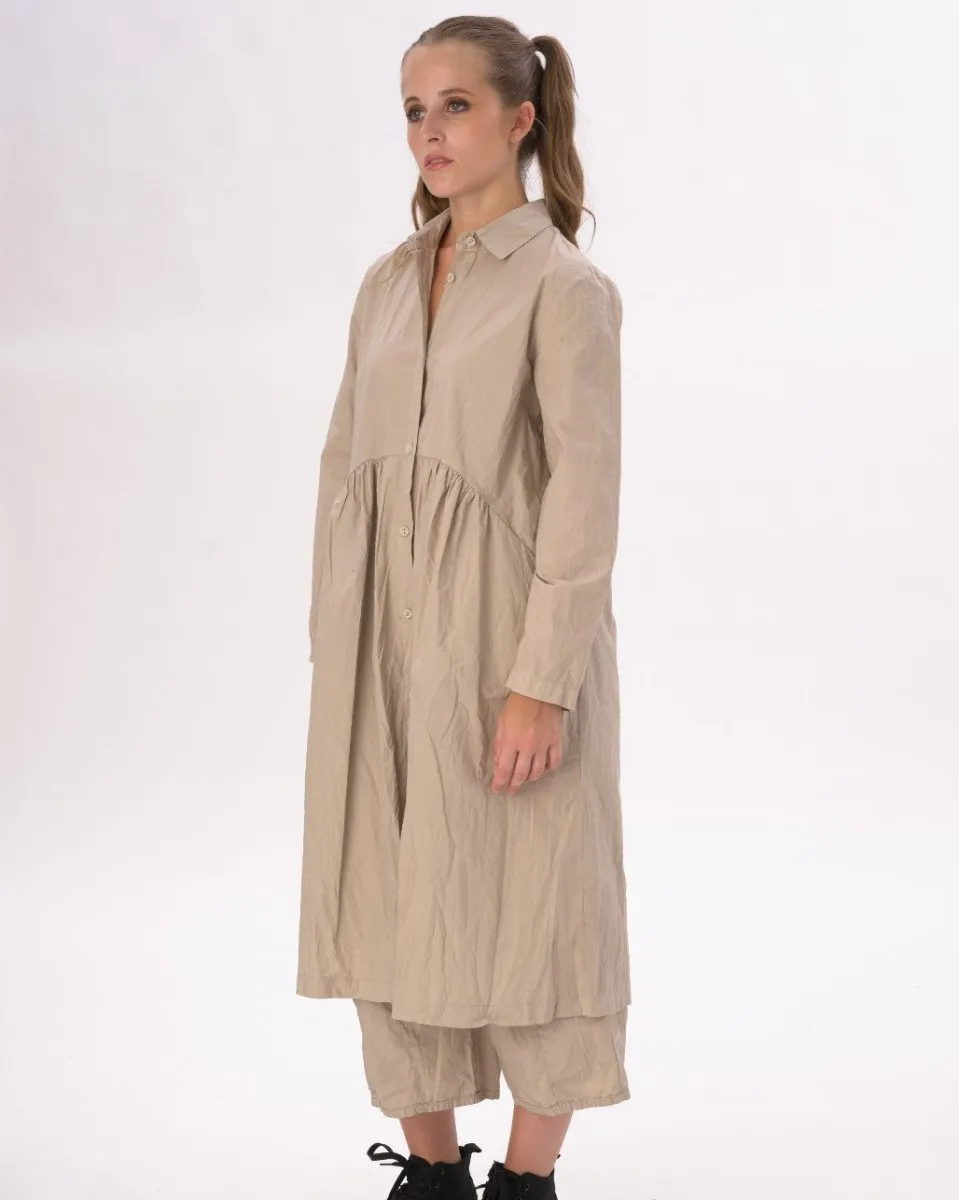 Tiered Waist Organic Cotton Shirt Dress