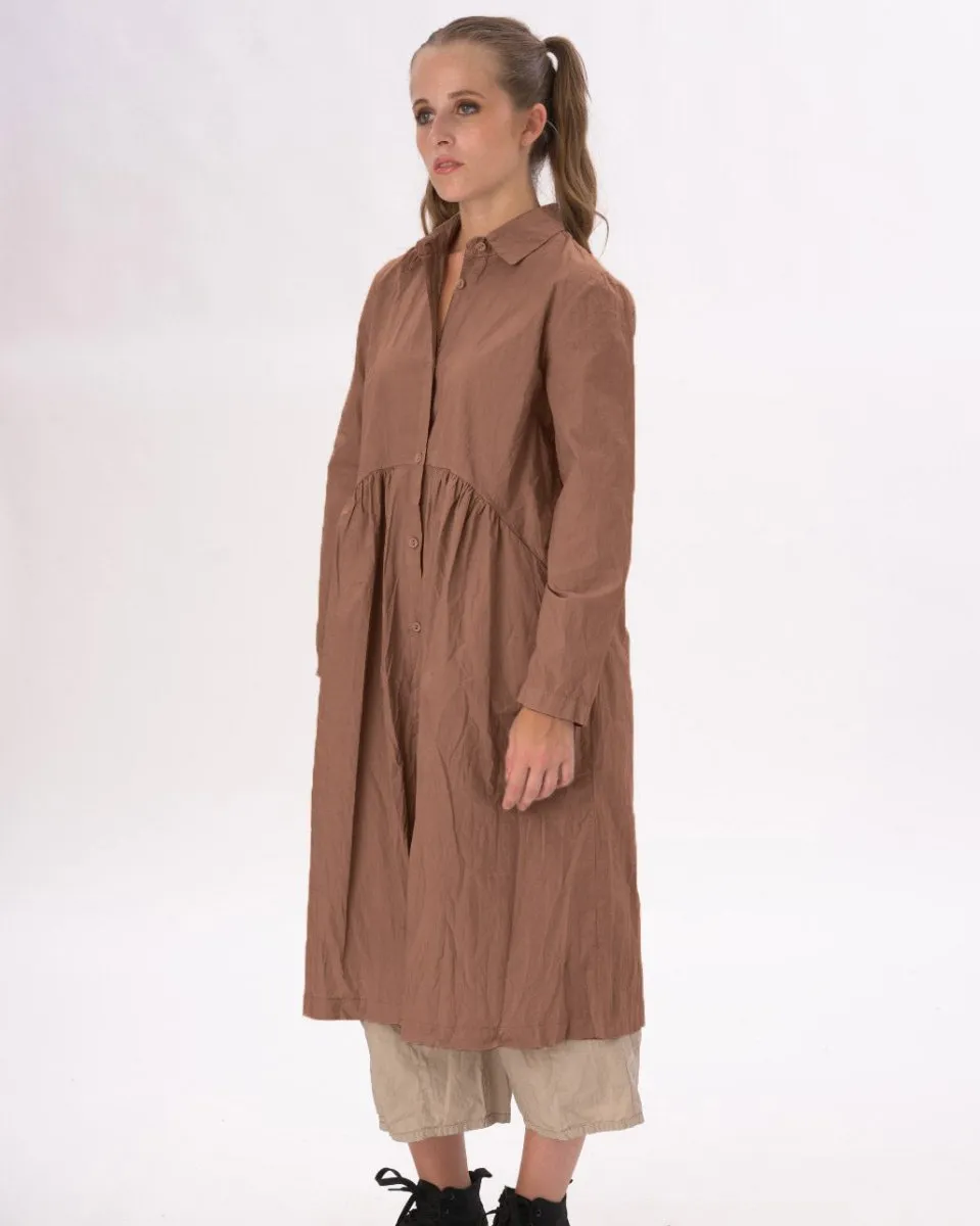 Tiered Waist Organic Cotton Shirt Dress