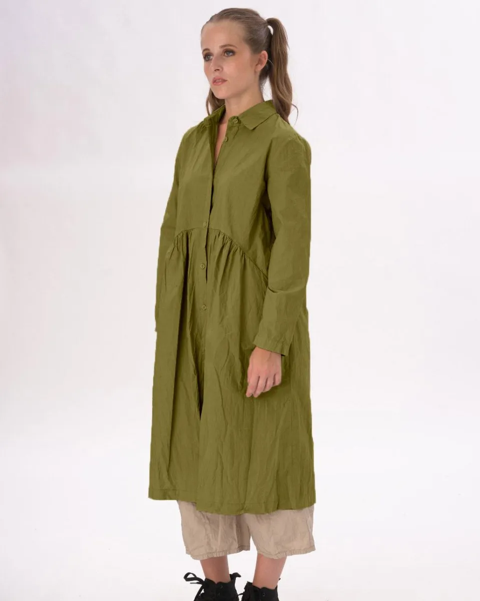 Tiered Waist Organic Cotton Shirt Dress